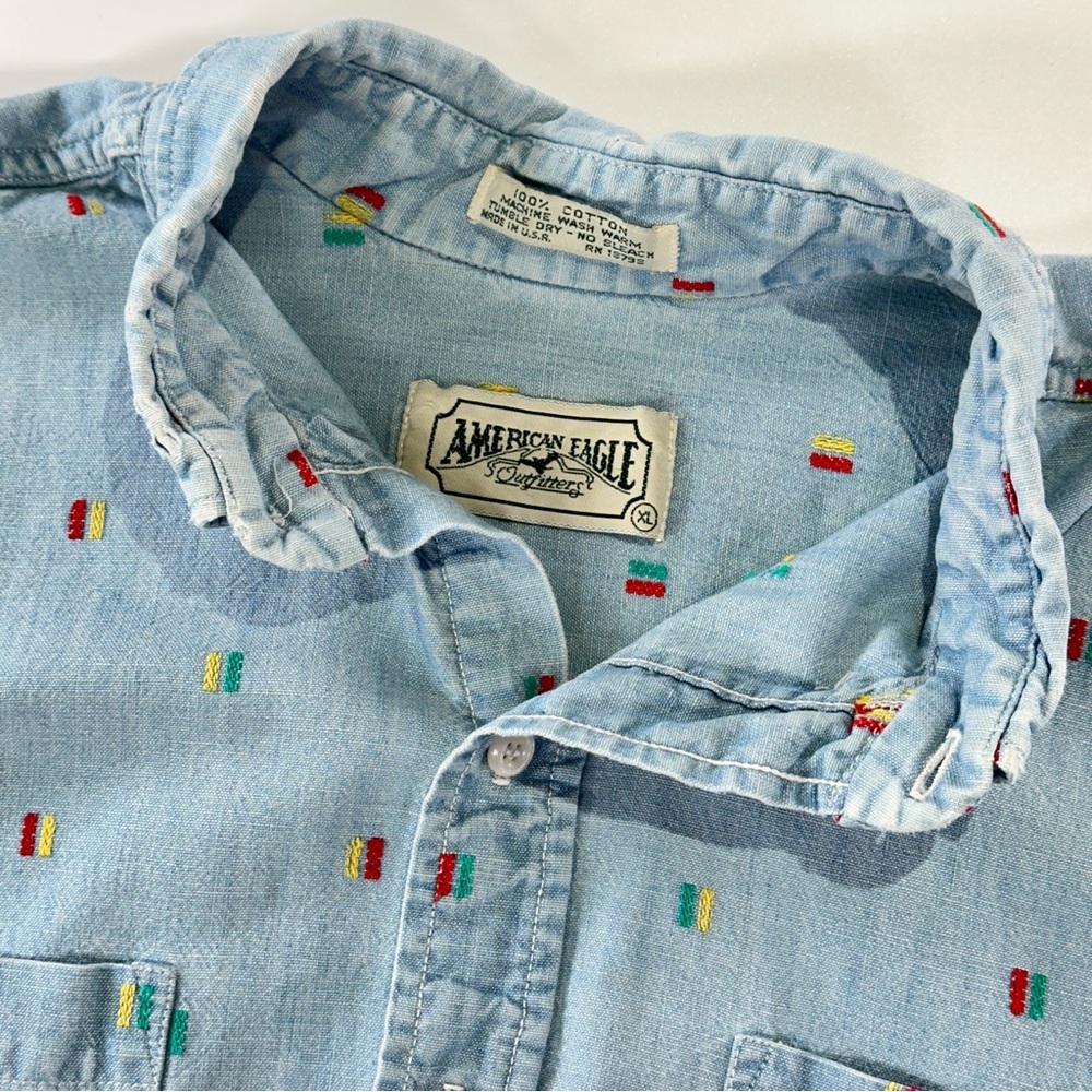 American Eagle Heritage Button Down Chambray Shir… - image 4